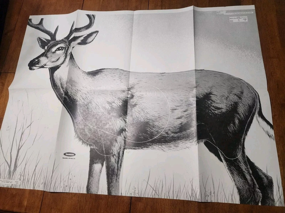 3 VTG Saunders Target Whitetail Deer, Archery Target 40" X 28" Shipped Folded. - Image 1 of 4