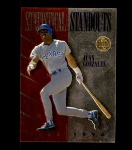 D4 1994 Leaf STATISTICAL STANDOUTS Juan Gonzalez #3 out of 10 Insert Rangers