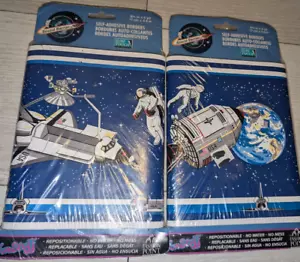 Set of 2 Pkgs NASA Astronaut Space Wall Paper Border 5 Yards Each Vintage Look - Picture 1 of 2