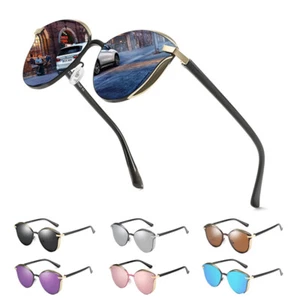 Retro Round Sunglasses Lightweight Metal Frame Fishing Driving Travel Glasses - Picture 1 of 18