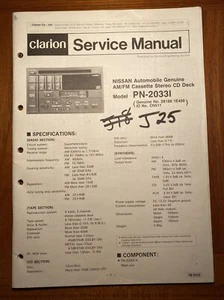 CLARION PN-2033I AM/FM STEREO CD DECK ORIGINAL SERVICE REPAIR MANUAL - Picture 1 of 1