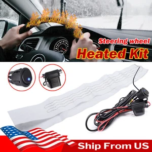 Universal Winter Car Heated Steering Wheel Cover DIY Kit Warm Pad W/Switch 12V - Picture 1 of 9