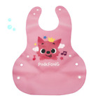 Pinkfong Baby Shark Silicone Bib Easily Wipe Clean Comfortable Soft Bib (Pink)