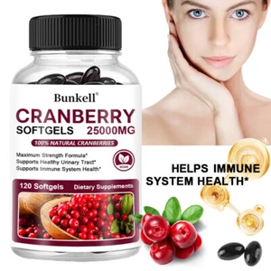 Cranberry Extrakt Kapseln Vitamin C (25000mg Formel) - Natürliche Harnunterstützung - Bild 1 von 8
