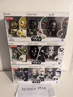 Star Wars Mini Muggs Paquete de 3 Objetivo Exclusivo Yoda Capitán Rex Boba Fett Vader Foto 1 de 3
