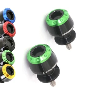 Green M8 Rear Swingarm Spools ATOM For Z400 19 20 21 22 23 - Picture 1 of 6