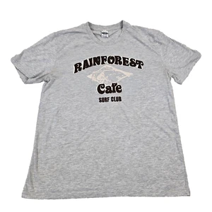 Rainforest Cafe Shirt Mens Large Gray Raised Letters Surf Club Souvenir Beach - Picture 1 of 10