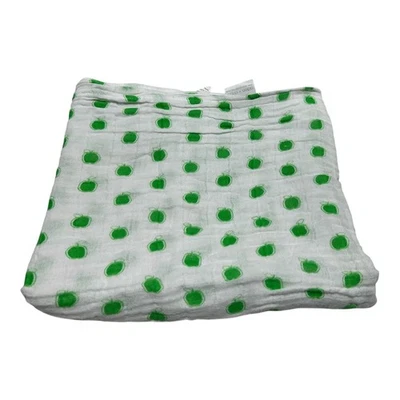 Aden & Anais Green Apple Dot Muslin Polka Baby Swaddle Blanket Cotton - Image 1 of 4