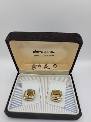 Винтажные золотистые квадратные чехлы на пуговицы Pierre Cardin Paris оригинальная коробка - Изображение 1 из 4