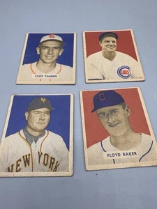 Lot 4 - 1949 Bowman #83 Scheffing, #85 Mize #119 Baker #129 Fannin - Bild 1 von 2