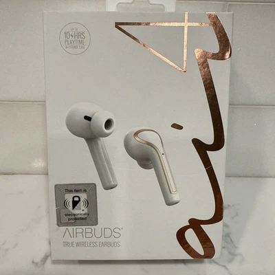 Auriculares inalámbricos Airbuds Air 4 blanco/oro rosa con estuche  Foto 1 de 4