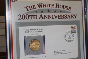 PCS  1792-1992 FDC Stamps & Commemorative Coin The White House 200th Anniversary - Picture 1 of 14