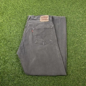 LEVI'S 505 Jeans Mens Grey Regular Straight Stone Wash W34 L30 - Picture 1 of 5