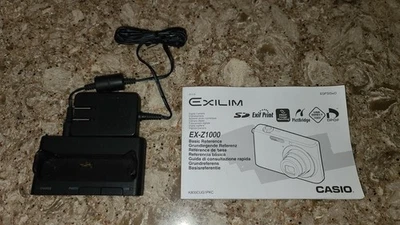 Casio Exilim EX-Z1000 Folleto de referencia básico más cargador y cable Foto 1 de 4