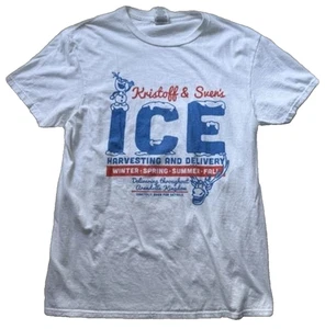 Kristoff & Sven Ice Harvesting T-Shirt M Frozen Disney Retro Grafik Tee Erwachsene - Bild 1 von 5