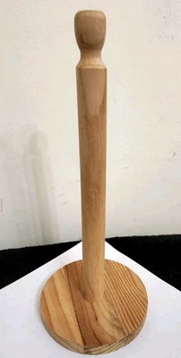 Toallero de madera de papel para cocina práctico soporte con perilla en la parte superior sin usar Foto 1 de 4