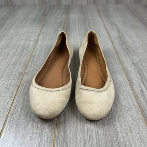 Frye Carrie Size 10 Leather Ballet Flats Beige Tan Light Brown Cushioned Insoles - Picture 1 of 10