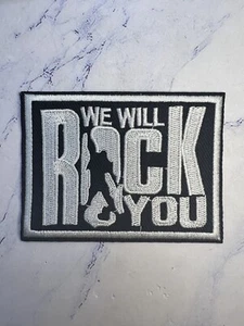 We Will Rock You Queen Song Embroidered Iron On Patch - Picture 1 of 3