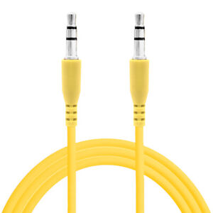 Câble auxiliaire audio mini jack stéréo mâle à mâle couleur jaune 3,5 mm extension de port audio