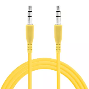 Yellow Color 3.5mm Stereo Male to Male Mini Jack Port Extension Audio Aux Cable - Picture 1 of 2