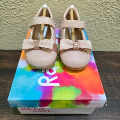 NWT Rachel Girl's Pink Bow Dress Shoes  Flats Pink Mauve Size Toddler 6 - Image 1 of 4