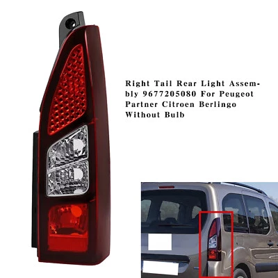 Right Tail Rear Light Assembly 9677205080 For Peugeot Partner Citroen Berlingo R - Image 1 of 4
