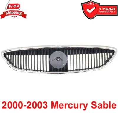 Fits 2000-2003 Mercury Sable 4-Door FO1200372 New Front Grille Chrome And Black Foto 1 de 4