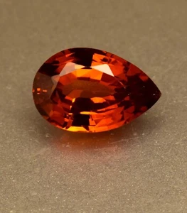 Certified Ceylon Hessonite Orange Garnet 5.20 Ct Pear Cut Loose Gemstone - Picture 1 of 5
