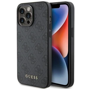 Funda para móvil iPhone 15 Pro Guess cuero sintético gris con logotipo dorado - Imagen 1 de 7