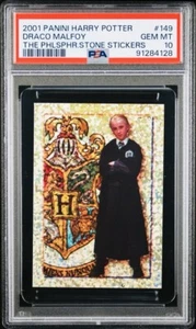 PSA 10 DRAGO MALFOY #149 HARRY POTTER AND THE PHILOSOPHER'S STONE STICKERS 2001 - Bild 1 von 3