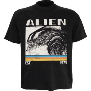 ALIEN - RETRO BARS - Front Print T-Shirt Black - Foto 1 di 8