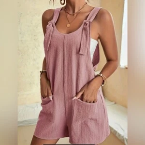 Lounge Strampler, Rundhals Knotendetail Loose Fit Tank Strampler mit Taschen, XXL Gr. 14 - Bild 1 von 5