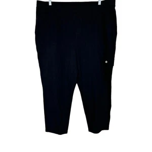 Susan Graver Weekend Regular Premium Stretch Slim Leg Ankle Pants Black 2X Size - Picture 1 of 2