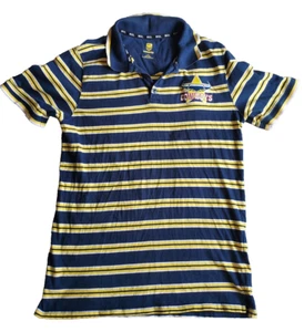 NQ Cowboys Mens Large Striped Polo Shirt NRL Supporter Tag Embroidered Team Logo - Picture 1 of 7
