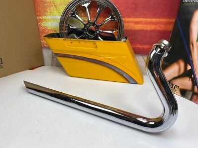 84-06 Harley Softail Dyna Sportster cilindro traseiro tubo de arrasto de escape escalonado - Imagem 1 de 4