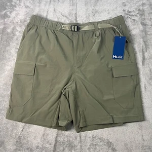 Huk Creekbed Cargo Shorts Mens Size Medium Green Fishing Hiking Vented NWT - Picture 1 of 8