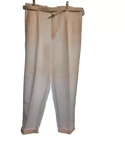 Men's White Boccacio Pleated Cuffed Dress Pants Sz 38 NWT - Picture 1 of 7