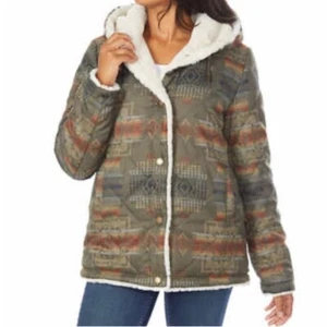 *NWT* Pendleton Ladies Reversible Faux Fur Jacket (Aztec/Cream,L) - Picture 1 of 2