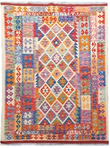Tash Vintage Kilim Traditional Hand Made Oriental Wool Large Kilim 189x136 cm - Picture 1 of 6