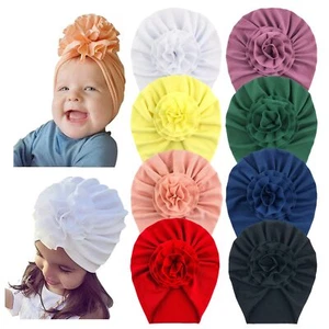 8 Pack Solid Large Flower Knot Bow Cotton Beanie Turban Hat Cap India Muslim ... - Picture 1 of 7