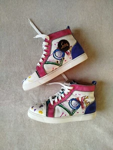 Christian Louboutin Multicolor Leather and Suede Love Rantus Orlato Sneakers - Picture 1 of 13