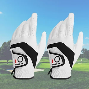 Paquete de 2 guantes de golf para hombre mano izquierda todo tipo de clima agarre de cuero S M L XL - Imagen 1 de 10