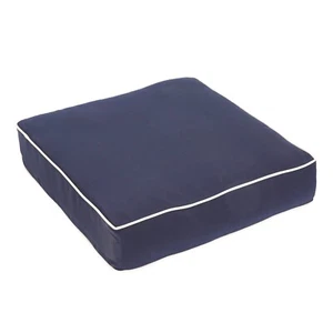 Sunbrella Canvas Navy and Natural Indoor/Outdoor Deep Seat Chair Cushion - Picture 1 of 3