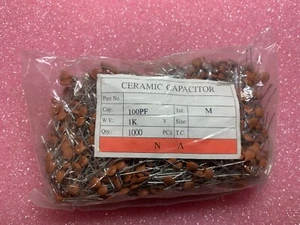 1000Pcs x CERAMIC CAPACITOR 100pF 1KV M P=5mm L=25.4mm - Picture 1 of 1