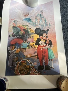 Disneyland Tokio “5 años de felicidad” 1988 firmado Charles Boyer #1856/3300 certificado de autenticidad - Imagen 1 de 10