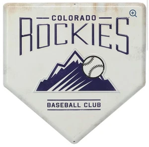 COLORADO ROCKIES ~ Large 12x12 Metal Home Plate Wall Display Sign ~ New! - Picture 1 of 1