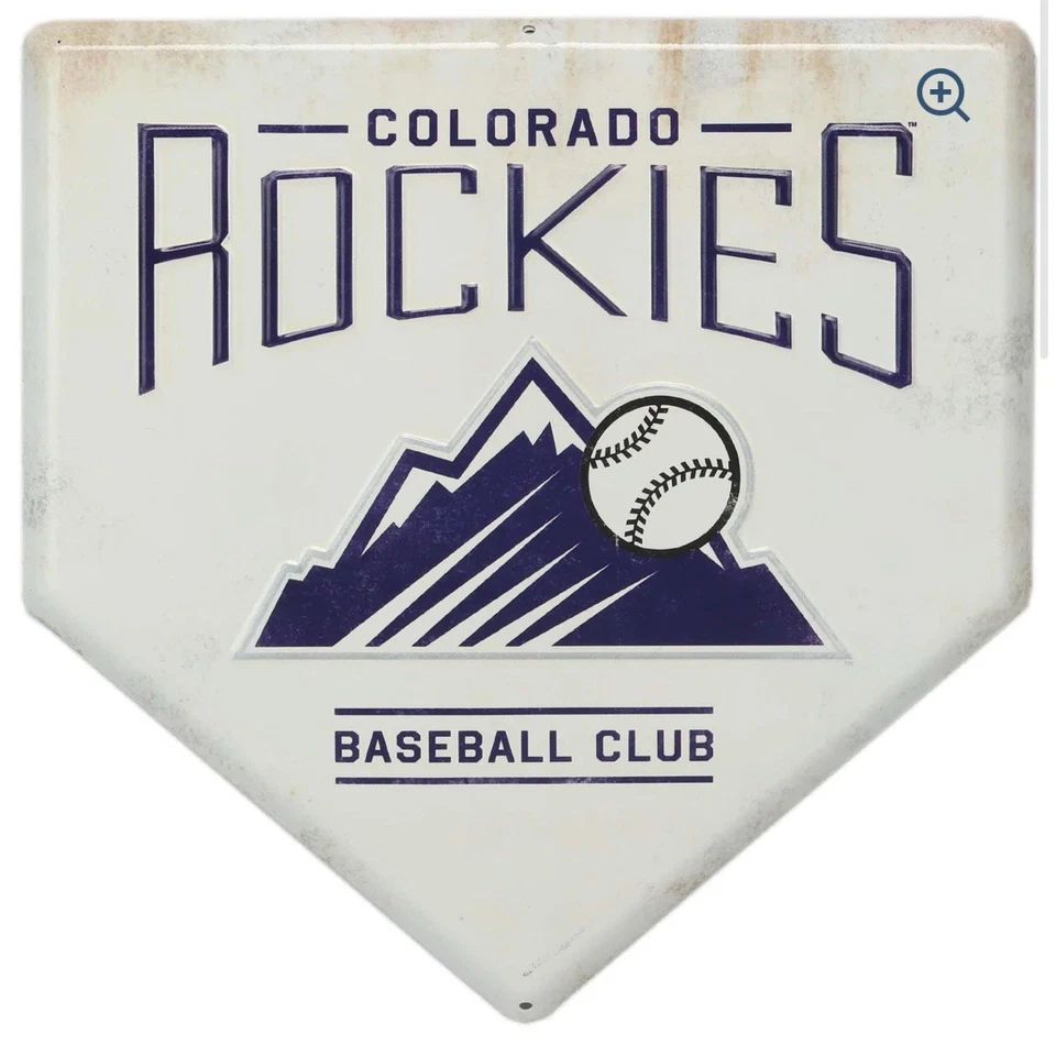 COLORADO ROCKIES ~ Large 12x12 Metal Home Plate Wall Display Sign ~ New! - Image 1 of 1