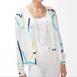 Maglione cardigan Chicos estivo romantico astratto leggero aperto davanti XL NUOVO CON ETICHETTE - Foto 1 di 13
