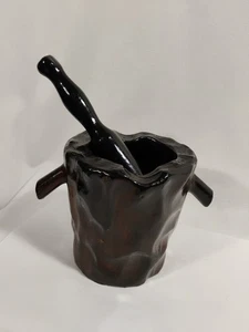 Lobeco Bowl And Pestle Handcrafted In Spain Dark Brown Wood 3 7/8" Tall - Picture 1 of 10