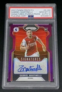 2021 PANINI Prizm PL Gabriel Martinelli Signatures Purple Rookie PSA 10 AUTO 10 - Picture 1 of 2